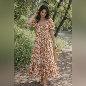 Blu Pepper White Floral Dress, size S.